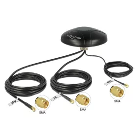   Delock Többsávos LTE UMTS GSM GPS GPS SMA antenna minden irányú tetőre szerelhető kültéri antenna (DL-12455)