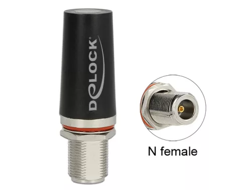Delock LTE Antenna N Jack 3 dBi minden irányú, fix fekete tetőre szerelhető kültéri antenna (DL-12456)