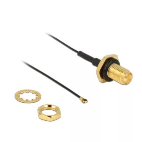   Delock RP-SMA Jack Bulkhead antenna kábel > MHF IV / HSC MXHP32 kompatibilis dugó 200 mm (DL-12460)