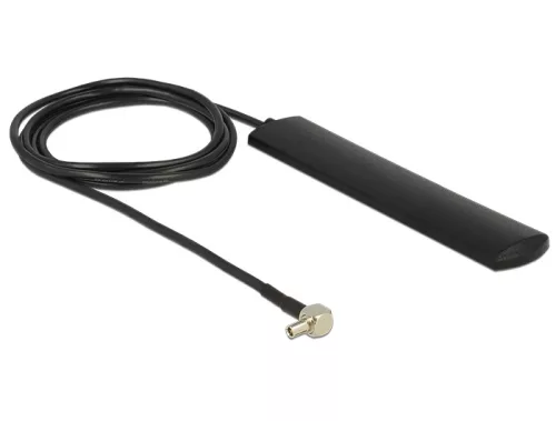 Delock LTE antenna TS-9 dugó 3 dBi mindenirányú fix fekete öntapadós rögzítéssel (DL-12479)