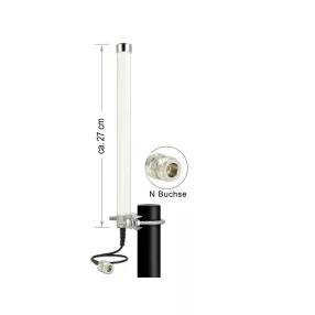   Delock LTE /GSM /UMTS antenna N csatlakozó 2 - 6,5 dBi minden irányú fix pólusra szerelhető fehér (DL-12491)