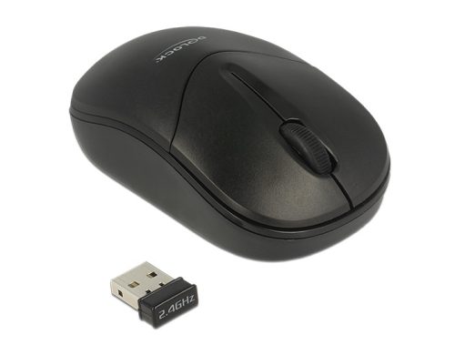 Delock Optikai háromgombos mini egér, 2,4 GHz-es, vezeték nélküli