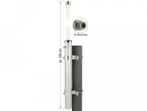 Delock GSM UMTS N Jack 7 dBi 75,6 cm-es mindenirányú, fix falra,oszlopra szerelhető fehér külső (DL-12500)