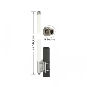   Delock LoRa 868 MHz-es antenna N Jack 8 dBi 147,7 cm-es irányítatlan, fix falra,oszlopra szerelhető (DL-12504)