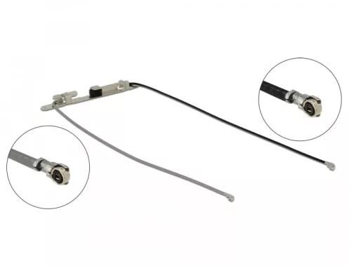 Delock WLAN ikerantenna, 2 x MHF  4L csatlakozódugó 802.11 ac/a/h/b/g/n, 1,12 - 3,18 dBi 1.13 , 36 c (DL-12551)
