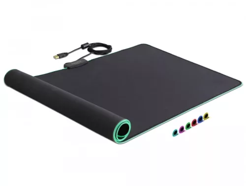 Delock USB egérpad 920 x 303 x 3 mm RGB megvilágítással (DL-12555)