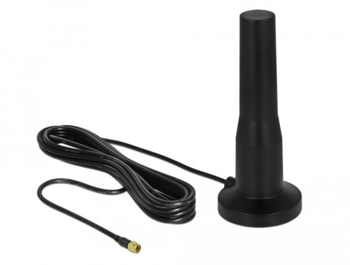 Delock LTE antenna SMA-dugó 3 - 5 dBi 12 cm irányítatlan, rögzített, mágneses talppal és csatlakozók
