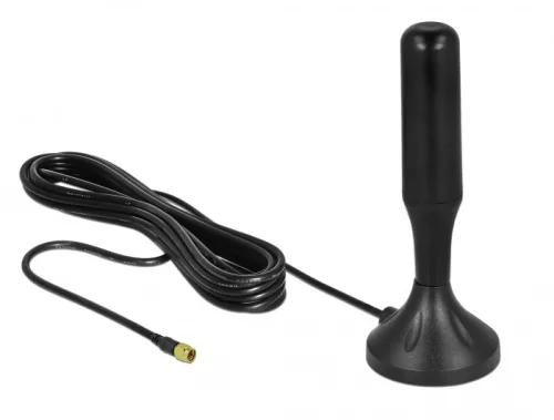 Delock LTE antenna SMA-dugó 3 - 5 dBi 12,4 cm irányítatlan, rögzített, mágneses talppal és csatlakoz (DL-12587)