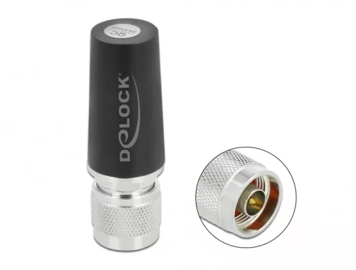 Delock Antenna LTE N csatlakozó 3 dBi omnidirekcionális merev fekete csavaros kültéri antenna LTE N (DL-12604)