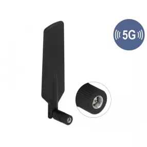   Delock 5G LTE antenna SMA-dugó -1 - 3 dBi mindenirányú, elforgatható, dönthető csatlakozással (feket (DL-12606)