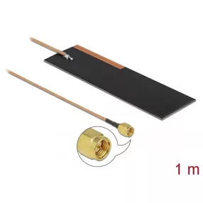   Delock LPWAN antenna SMA dugó 1 - 2 dBi RG-178 1 m PCB belső öntapadó (DL-12620)