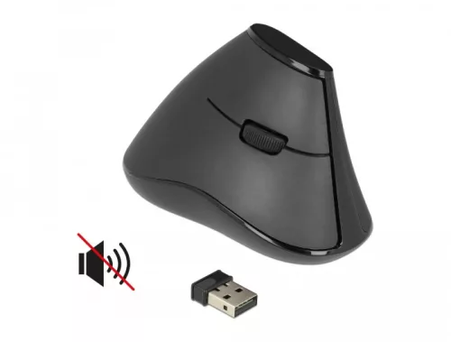 Delock Ergonomikus kialakítású, függőleges optikai, ötgombos egér, 2,4 GHz-es, vezeték nélküli - Ném (DL-12622)