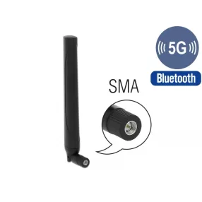   Delock 5G LTE antenna SMA-dugó -0,5 - 2,3 dBi irányított, csuklós csatlakozó, fekete (DL-12633)