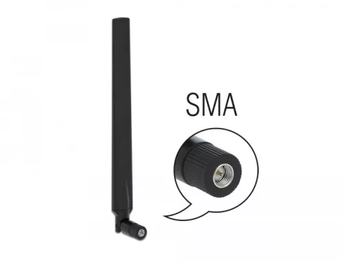 Delock LTE antenna SMA-dugó 1,9 - 2,3 dBi irányított, csuklós csatlakozó, fekete (DL-12635)