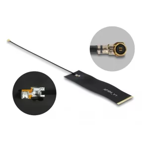   Delock LoRa Antenna 863 - 928 MHz, MHF  4 csatlakozódugó, 1,68 dBi, 15 cm-es 1.13 FPC NYÁK-lap, fekete, öntapadós (DL-12648)