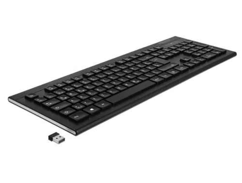 Delock USB billentyűzet 2,4 GHz-es vezeték nélküli fekete (Water-Drop ) (DL-12671)