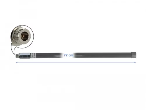 Delock LPWAN 433 + 868 MHz antenna N-hüvely 2 dBi 72 cm irányítatlan, rögzített, kültéri, szürke (DL-12679)