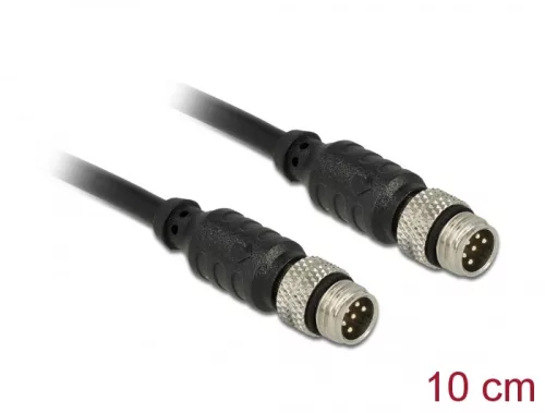 Delock M8 érzékelő / működtető kábel 6 tűs apa 6 tűs apa vízhatlan 10 cm Delock (DL-12688)