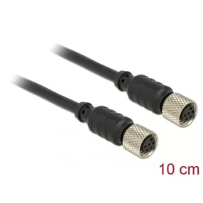   Delock M8 érzékelő / működtető kábel 6 tűs anya 6 tűs anyához vízálló 10 cm Delock (DL-12689)