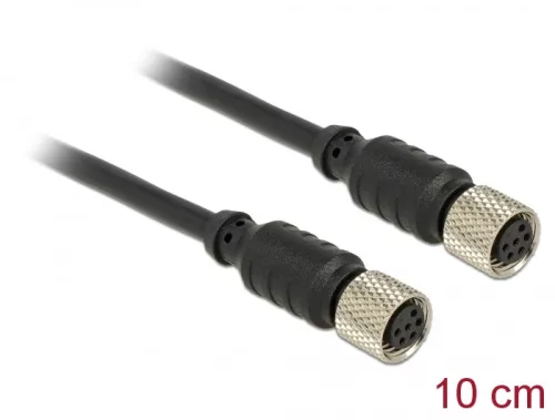 Delock M8 érzékelő / működtető kábel 6 tűs anya 6 tűs anyához vízálló 10 cm Delock (DL-12689)