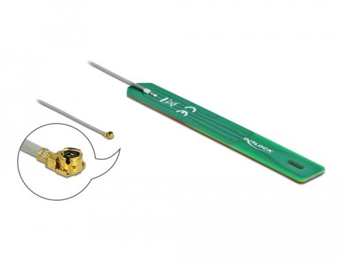 Delock LPWAN Antenna 880 - 960 MHz MHF  I csatlakozódugó 2 dBi 1.13 7,5 cm-es NYÁK-lap, belső öntapa