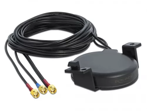 Delock LTE MIMO GNSS antenna 3 db. SMA apa RG-174, 3 m hosszú, csavarmenetes (DL-12700)