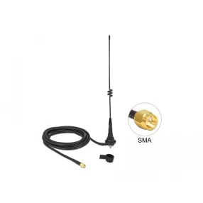   Delock LPWAN 868 MHz antenna SMA-dugó 4,5 dBi irányítatlan, rögzített, csatlakozókábellel RG-58 C/U (DL-12722)