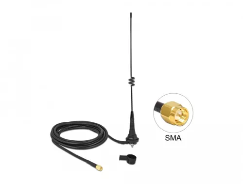 Delock LPWAN 868 MHz antenna SMA-dugó 4,5 dBi irányítatlan, rögzített, csatlakozókábellel RG-58 C/U (DL-12722)