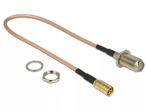 Delock Antennakábel F jack válaszfal > SMB dugó RG-316 25 cm (DL-13024)