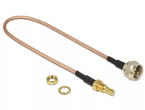 Delock Antennakábel F dugó > SMB jack Bulkhead RG-316 25 cm (DL-13025)