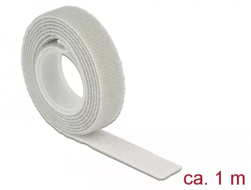 Delock Hurkolható rögzítők, 1 m x 13 mm (H x Sz) tekercs, szürke (DL-18274)