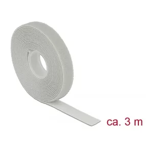   Delock Hurkolható rögzítők, 3 m x 13 mm (H x Sz) tekercs, szürke (DL-18275)