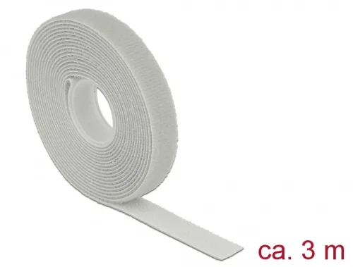 Delock Hurkolható rögzítők, 3 m x 13 mm (H x Sz) tekercs, szürke (DL-18275)