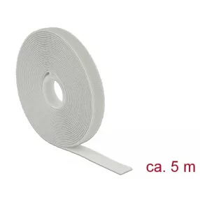   Delock Hurkolható rögzítők, 5 m x 13 mm (H x Sz) tekercs, szürke (DL-18276)