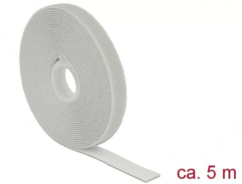 Delock Hurkolható rögzítők, 5 m x 13 mm (H x Sz) tekercs, szürke (DL-18276)