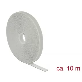  Delock Hurkolható rögzítők, 10 m x 13 mm (H x Sz) tekercs, szürke (DL-18277)