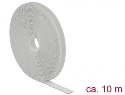Delock Hurkolható rögzítők, 10 m x 13 mm (H x Sz) tekercs, szürke (DL-18277)