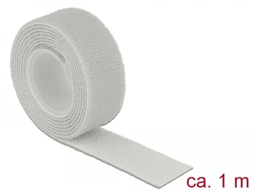 Delock Hurkolható rögzítők, 1 m x 20 mm (H x Sz) tekercs, szürke (DL-18278)