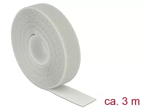 Delock Hurkolható rögzítők, 3 m x 20 mm (H x Sz) tekercs, szürke (DL-18279)