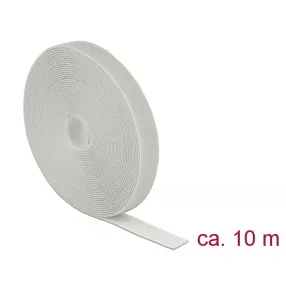   Delock Hurkolható rögzítők, 10 m x 20 mm (H x Sz) tekercs, szürke (DL-18281)