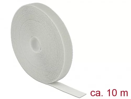 Delock Hurkolható rögzítők, 10 m x 20 mm (H x Sz) tekercs, szürke (DL-18281)