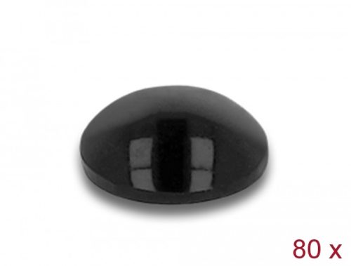 Delock Gumi alátét öntapadós 6 x 2 mm 80 db. fekete