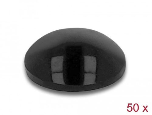 Delock Gumi alátét öntapadós 10 x 3 mm 50 db. fekete