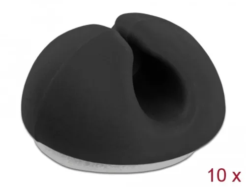 Delock Kábeltartó mini szett 10 darabos fekete (DL-18343)