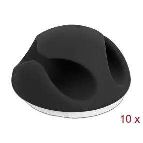   Delock Kábeltartó mini szett 2 kábelrendezővel 10 darabos fekete (DL-18345)