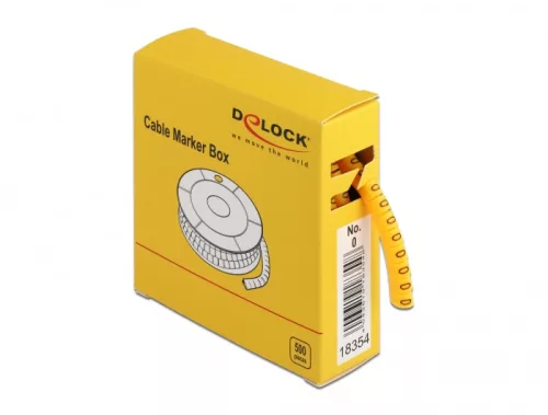 Delock 500 db. sárga kábeljelző doboz No. 0 (DL-18354)