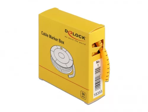 Delock 500 db. sárga kábeljelző doboz No. 1 (DL-18355)