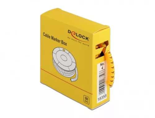 Delock 500 db. sárga kábeljelző doboz No. 4 (DL-18358)