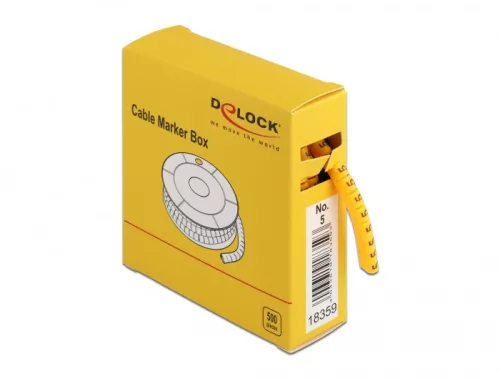 Delock 500 db. sárga kábeljelző doboz No. 5 (DL-18359)