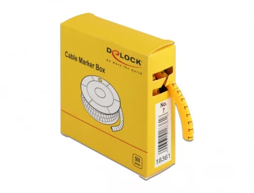 Delock 500 db. sárga kábeljelző doboz No. 7 (DL-18361)